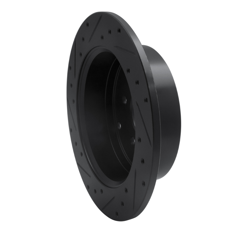 Hyundai Santa Fe Brake Rotor (1) - Rear Right - R1 Concepts - Drilled & Slotted - Black - `07-`09